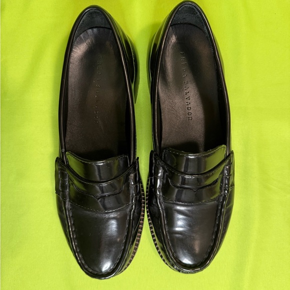 Freda Salvador Black Spazzolatto Elba Penny Loafers - Picture 3 of 5